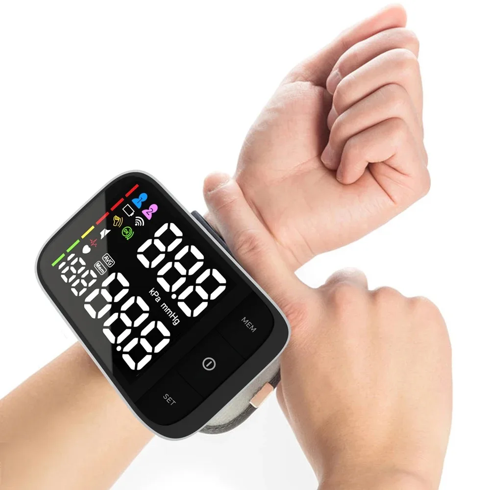 Voice Automatic Wrist Digital Blood Pressure Monitor Wrist BP Home LED Fully Automatic Voice Broadcasting In English