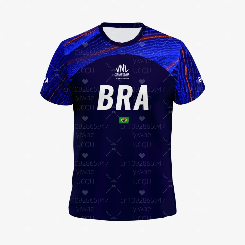 HOT SELL WOMEN Brazil VNL Volleyball Jersey UNISEX Adult Tops Men's Round Neck Short Sleeved Lightweight Sports Jersey T-Shirt 3