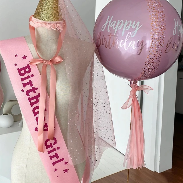 Birthday Party Decoration Headbands For Women Happy Birthday Anniversary Satin Sash Party Supplies Party Hair Accessories