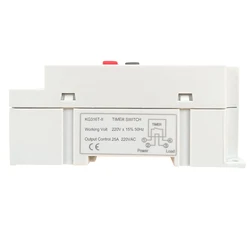 Digital Programmable Timer with LCD Display for Din Rail Installation, 220V 25A (WHITE)