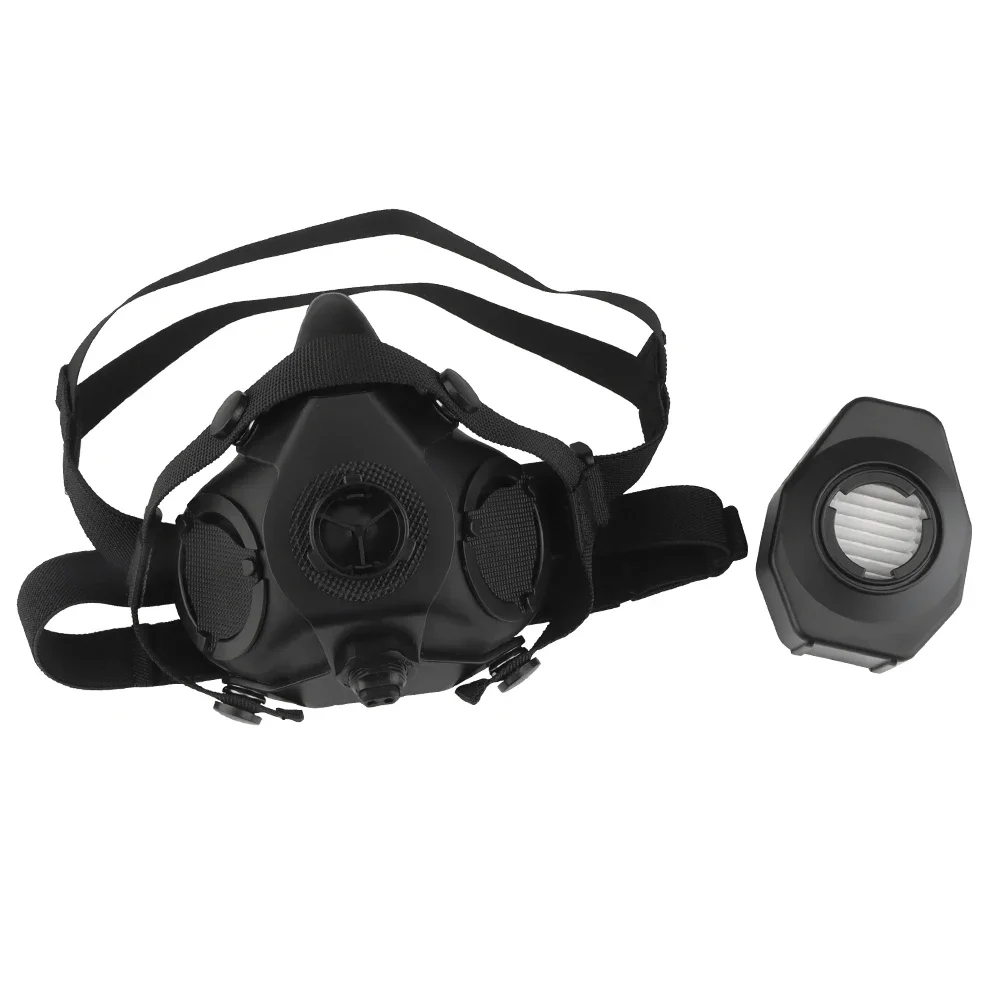 Tactical Suit SOTR Tactical Special Mask With MIC Communication Respirator Mask Replaceable HEPA Filter Antidust Airsoft Half Masks