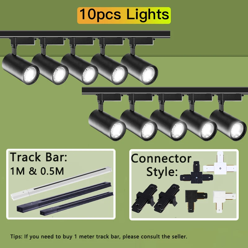 Track Light COB Led Track Lamp Spotlight 12/20/30/40W LED Rail Fixture 220v Home Living Room Kitchen - AliExpress