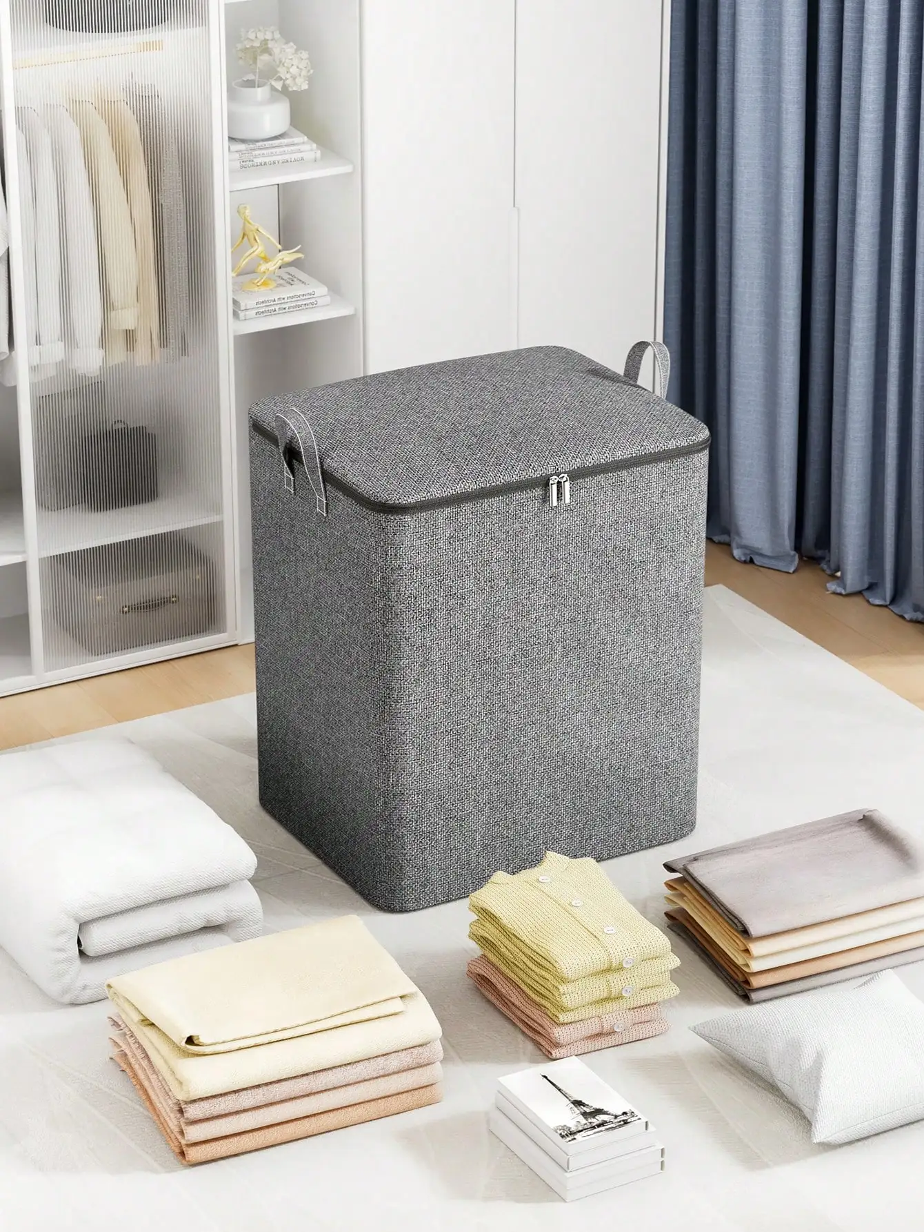 Large capacity clothing storage bag organizers used to store daily supplies collapsible three-dimensional storage bag dust bag 4