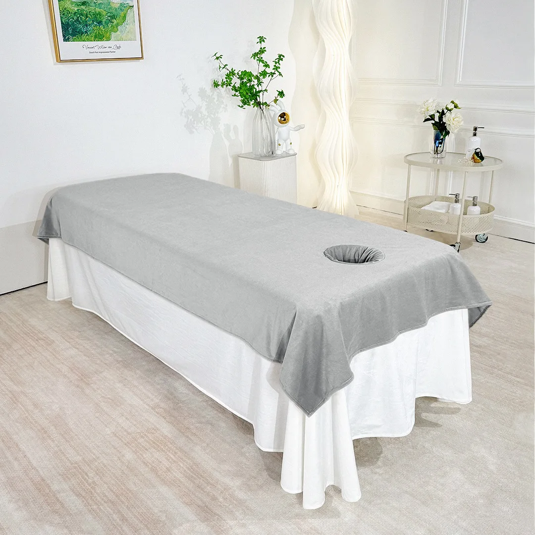 Beauty Salon Bed Sheets Milk Velvet Massage SPA Warm Bed Cover Sabanas Para Cama Soft Salon Sheets With/no Hole 6