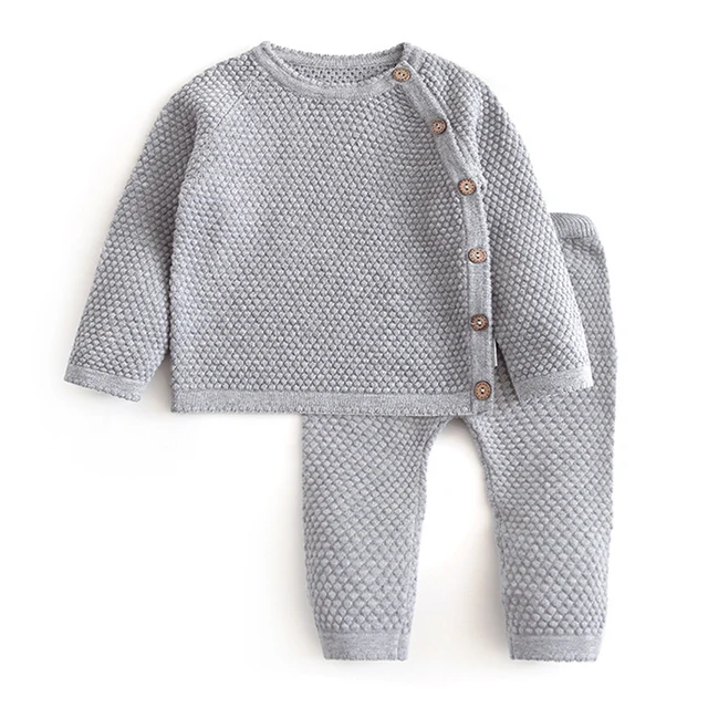 Infant Baby Sweater Suit 2022 Autumn Winter Girl Knitting Sweater Set Warm Baby Boy Clothing 2pcs Newborn Baby Clothes 0-3 Years