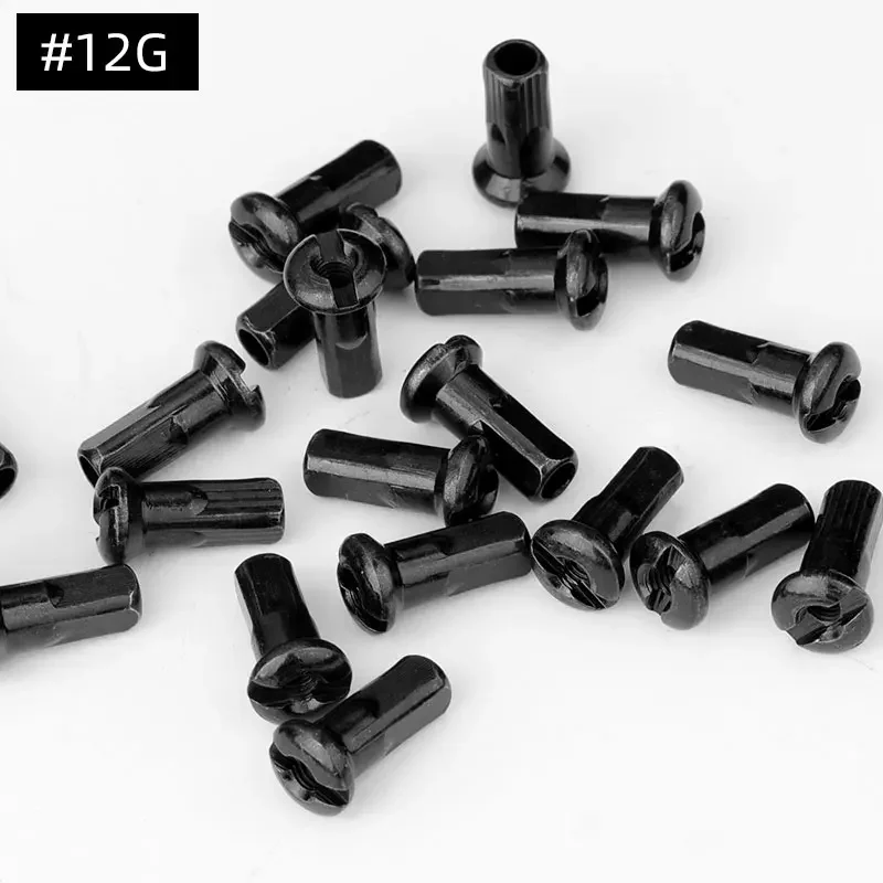 20/50PCS Brass Spoke Nipples 14G 13G 12G MTB Road Bicycle E-bike Scooter Rim Caps CU Nuts Copper Parts Coated Silver or Black bike spokes nipples