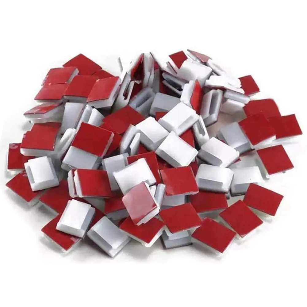 Self-Adhesive LED Strip Light Mounting Brackets and Clips cable clip (100-PACK White)