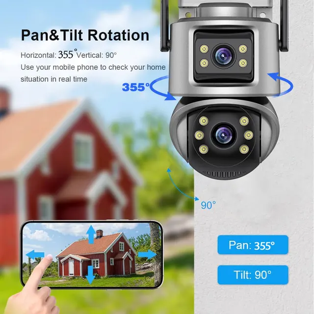8MP 4K Outdoor High Definition Dual Lens WiFi IP Camera Automatically Track CCTV Two-way Audio and Video Surveillance ICSEE 3