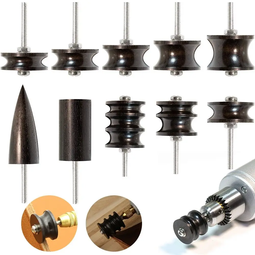 Leather Craft Tool Kit Leather Tools Leather Craft Tools Leather Craft Tool Black Ebony Wood Leather Burnisher Polished Rods Electric Polished Tip Head DIY Rotary Sets