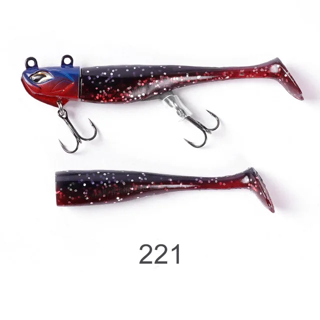 Noeby 7.5cm 21g Soft Tail JIG Head Saltwater Fishing Lure Set Shad