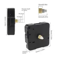 5 mm Thread /12 mm Shaft Quartz Clock Step Movement for Clock DIY / Repair, Jumping Seconds Clock Accessory 2