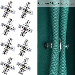 10 Pair Metal Magnetic Curtain Button Holder Detachable Window Screen Close Magnet Buckle Lightproof Room Curtains Closure Clip