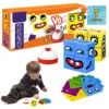 Expression Puzzle Building Blocks Expressions Matching Building Blocks Puzzle Educational Games Montessori Toy For Kids 1