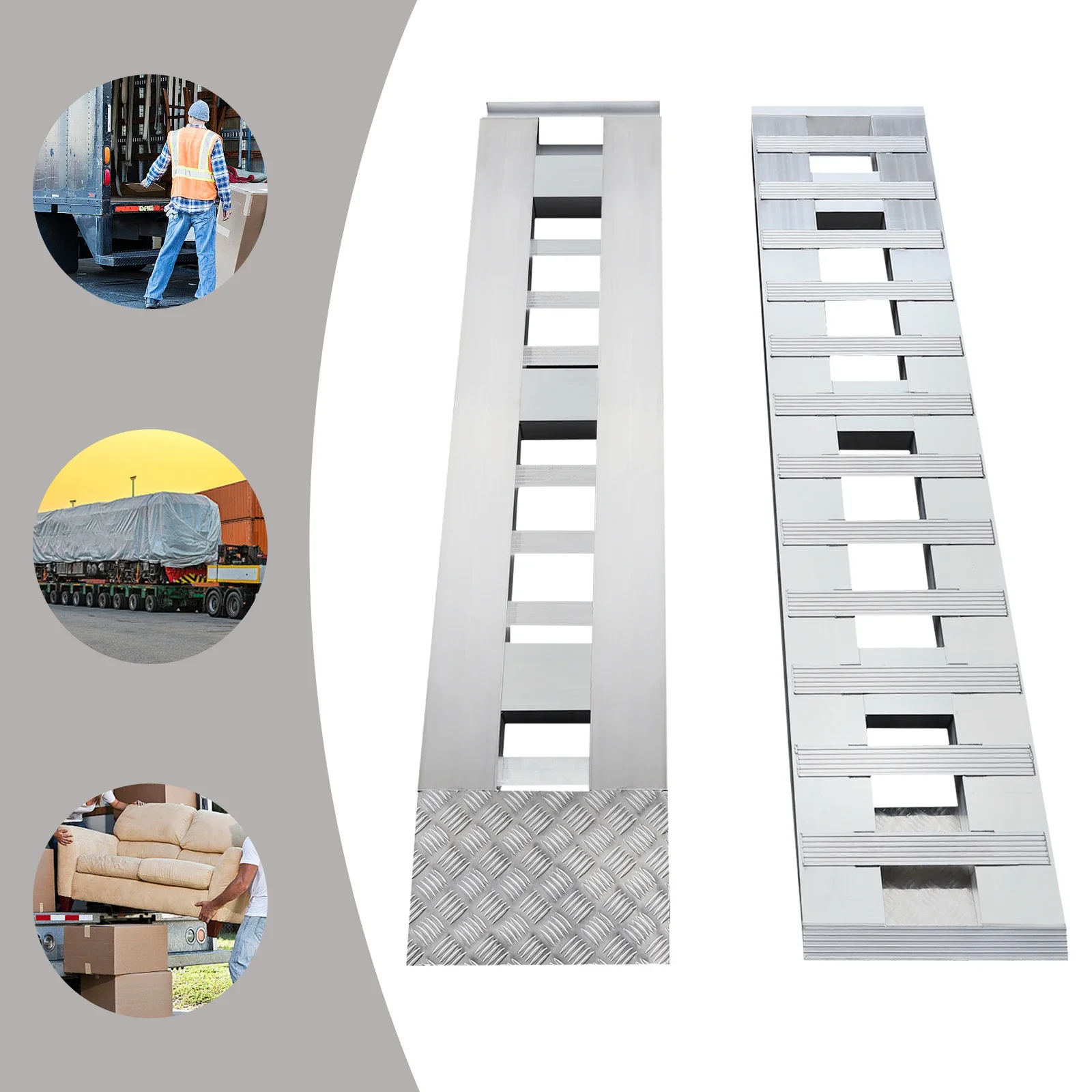 Aluminum Trailer Ramps 2pcs 72*15in 3.08t/ 6800lbs Truck Car Auto Trailer Ramps Unloading for Motorcycles Bicycles