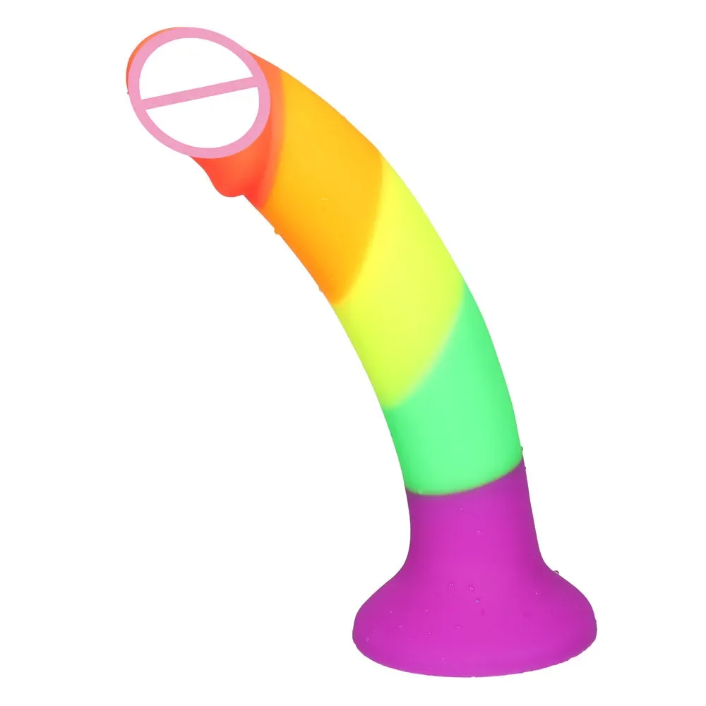 Adult Realistic Big Dildo Rainbow Color For Lesbian Huge Penis Suction Cup Female Masturbation Fake Dick Tool SM Anal Sex Toys