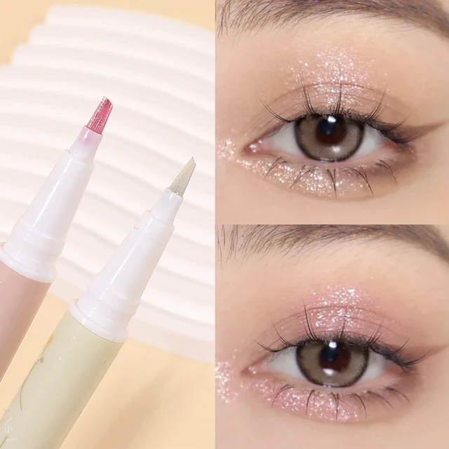 Black Matte Liquid Eyeshadow Stick Pearlescent Eyeliner Glitter Sequins  Silkworm Pen Highlight Eye Cosmetic Shiny Makeup - Eye Shadow - AliExpress