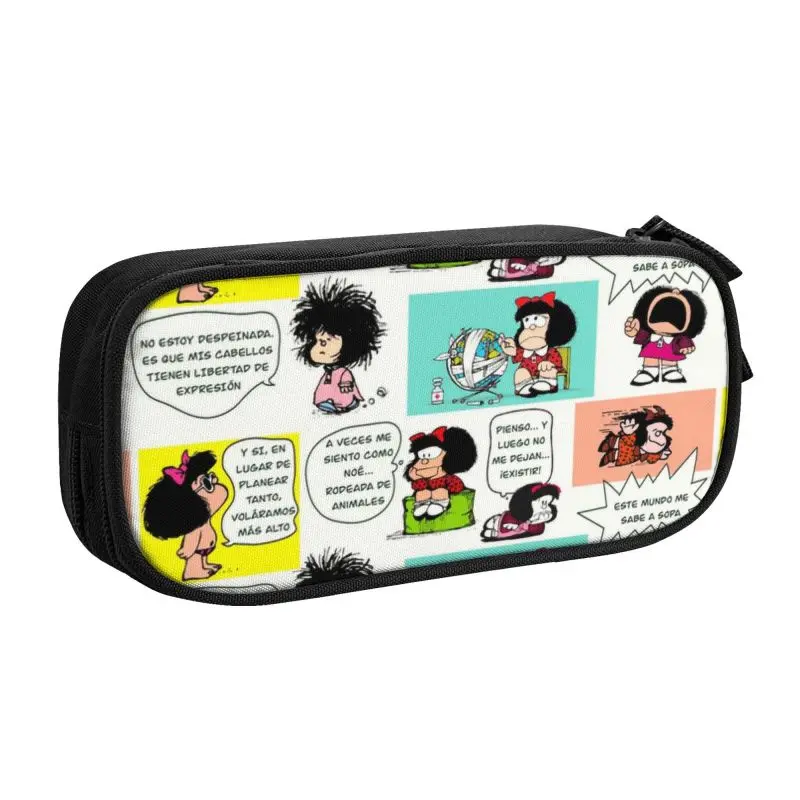 Estuches de lápices Mafalda Kawaii niñas y niños, estuche escolar gran capacidad dibujos animados de Quino Comics| | - AliExpress