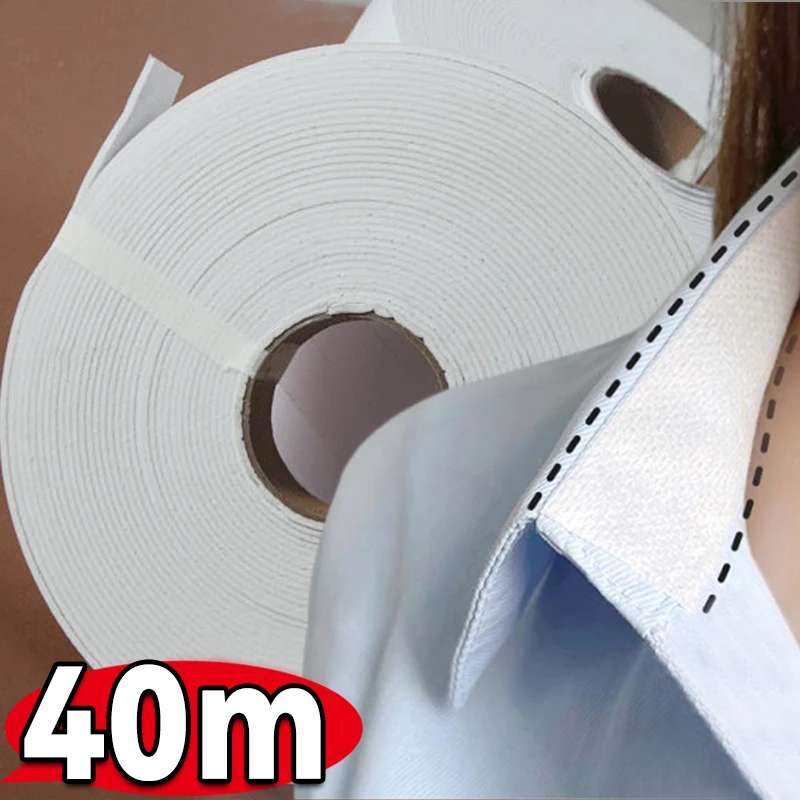 8/40M Hat Shirt Collar Anti-dirty Grime Protector Fixing Sticker Self-adhesive Disposable Tape Rolled Sweat-absorbent Tape shirt collar protector