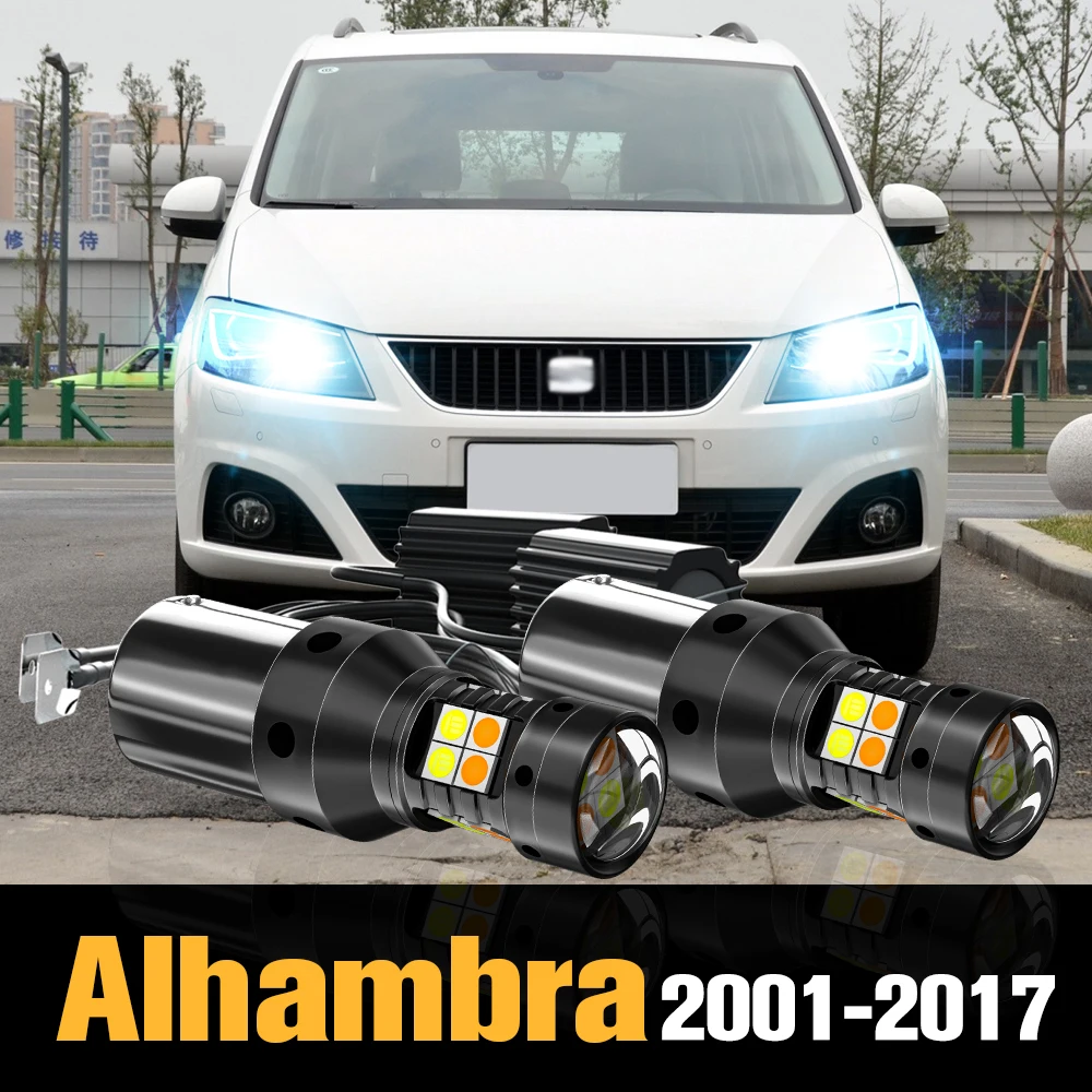 

2pcs Canbus LED Dual Mode Turn Signal+Daytime Running Light DRL Accessories For Seat Alhambra MK1 MK2 2001-2017 2011 2012 2013