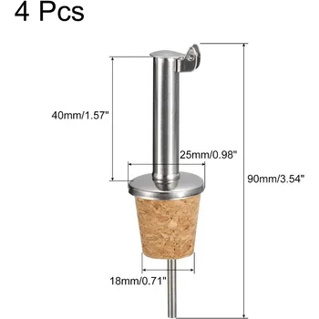 Stainless Steel Bottle Pourers Auto Flip Olive Oil Spout, Cork Design Wine Bottle Stoppers, for Pours Liquid, Olive Oil, Wine 2