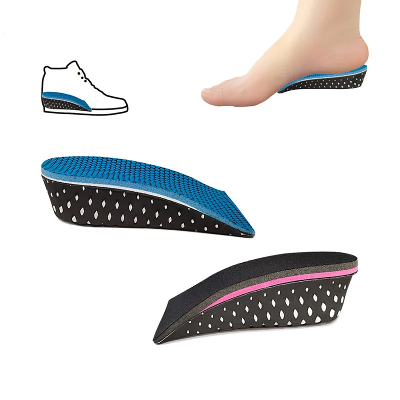 Invisible Height Increased EVA Memory Foam Insoles For Unisex Shoes Inner Sole Shoe Insert Lift Half Heel Comfort Heightening