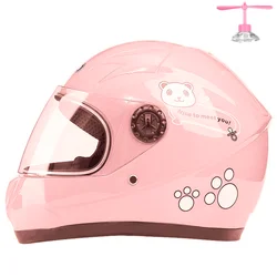 3 to 9 Old Pink Children's Motorcycle Helmets Motorbike Scooter Full Girls Kids Cute Child Safety Head Hat Baby Cartoon CE