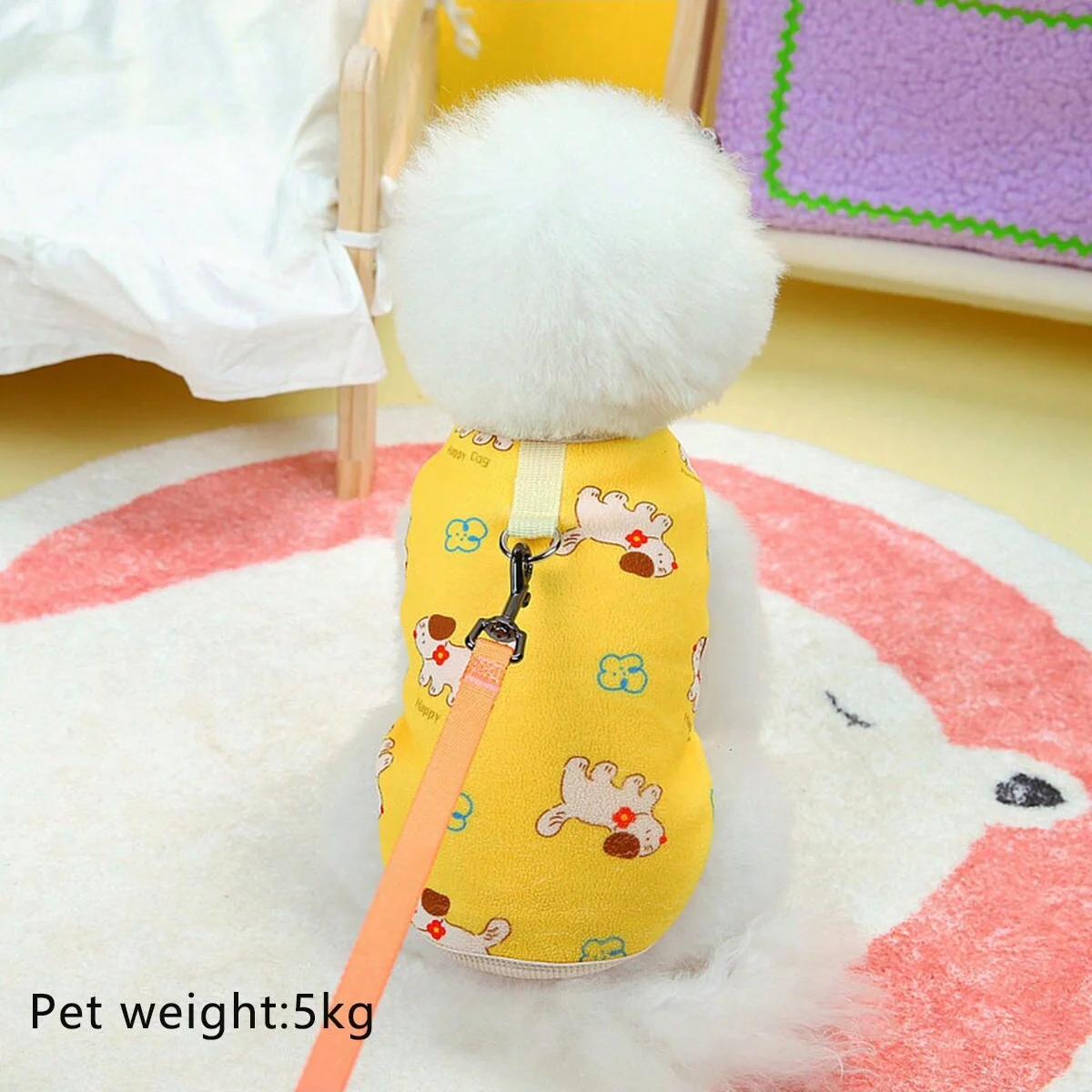 1pc-Pet Clothing Happy Two Leg Velvet Clothes Autumn and Winter Small and Medium sized Dog Pet Clothing