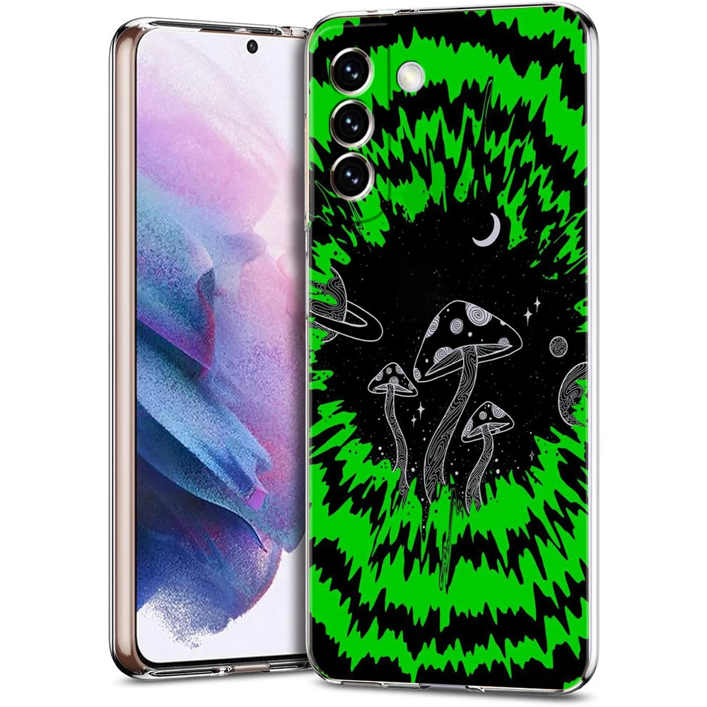 Transparent Mushroom Design Phone Case - Stylish Protective Shell