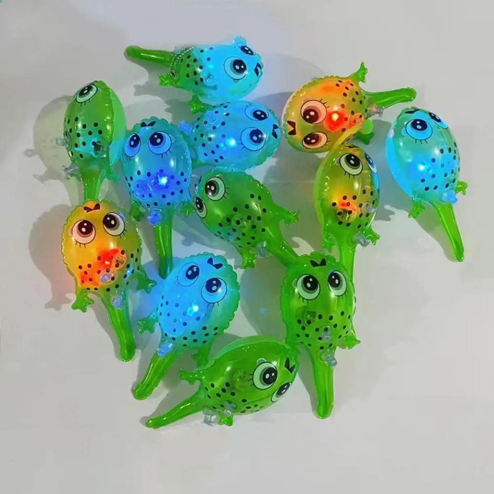 

2 Pcs Tadpole Balloons LED Inflatable Transparent Leakproof Glowing Night Tadpole Balloons Market Stall Toy Big Eyes Kids Toy