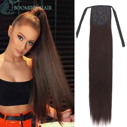 Long Straight Ponytail Synthetic Extensions Heat Resistant Pony Tail 32Inch Clip In Hair Natural Hairpiece For Women Headwear
