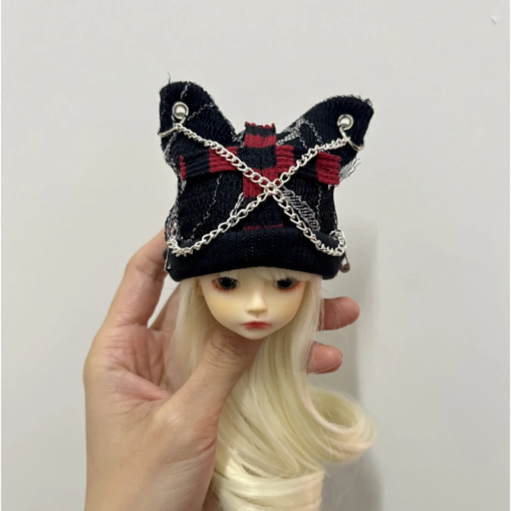 

1/4 1/6 кукольная шапка для мужчин и женщин, шарнирная кукла, шапки с кошачьими ушками, трикотажная Женская Повседневная игрушка, аксессуары для кукол, без куклы