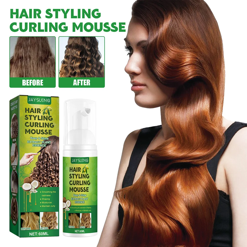 60ml Hair Care Curling Foam Professional Curly Hair Styling Cream Natural Fluffy Moisturizing Women Haircare Products