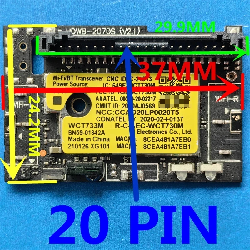 Módulo inalámbrico Bluetooth Wi-Fi BN59-01341B 01342A para Samsung