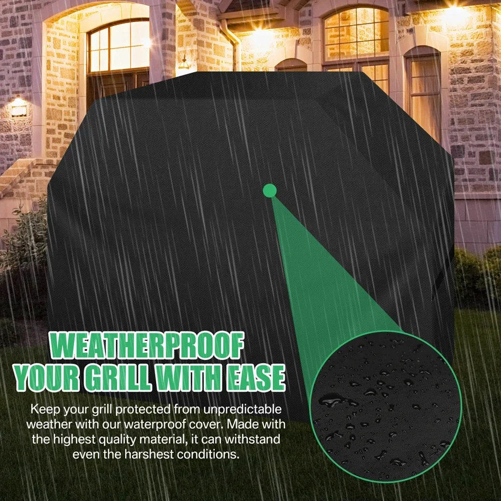 Large BBQ Cover Outdoor Dust Waterproof Weber Windproof Grill Cover Rain Protective Outdoor UV Resistant Barbecue Charcoal