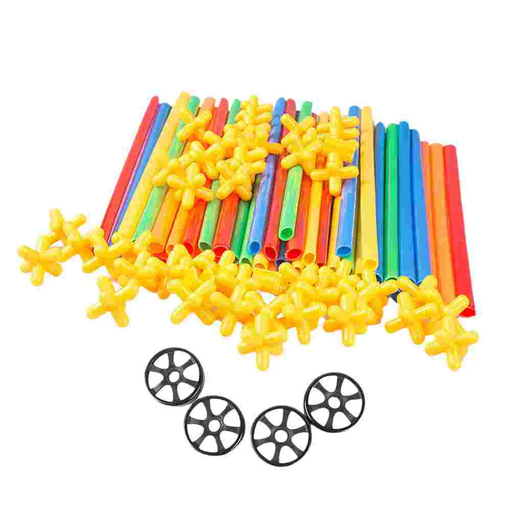 204 Pcs Kids Toys Building Pipes Construction Blocks Playing Straw Assembling Assembled Child