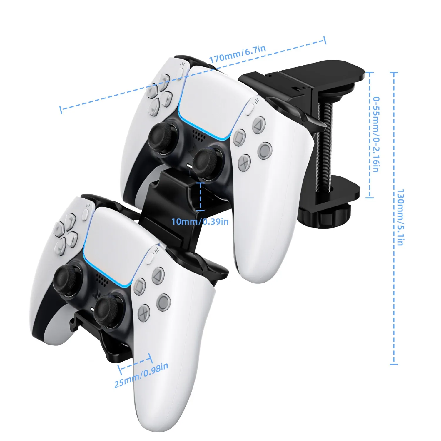 Adjustable Game Controller Holder By The Table Double-layer Storage Rack/Mobile Game Accessory Stand Gaming Controller Bracket