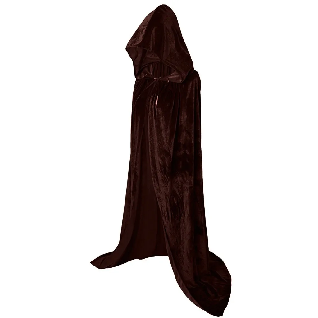 Halloween Cloaks Gothic Hooded Cloak Adult Elf Witch Long Purim Carnival Capes Robe Larp Women Men Vampires Grim Reaper Party — detail image 7