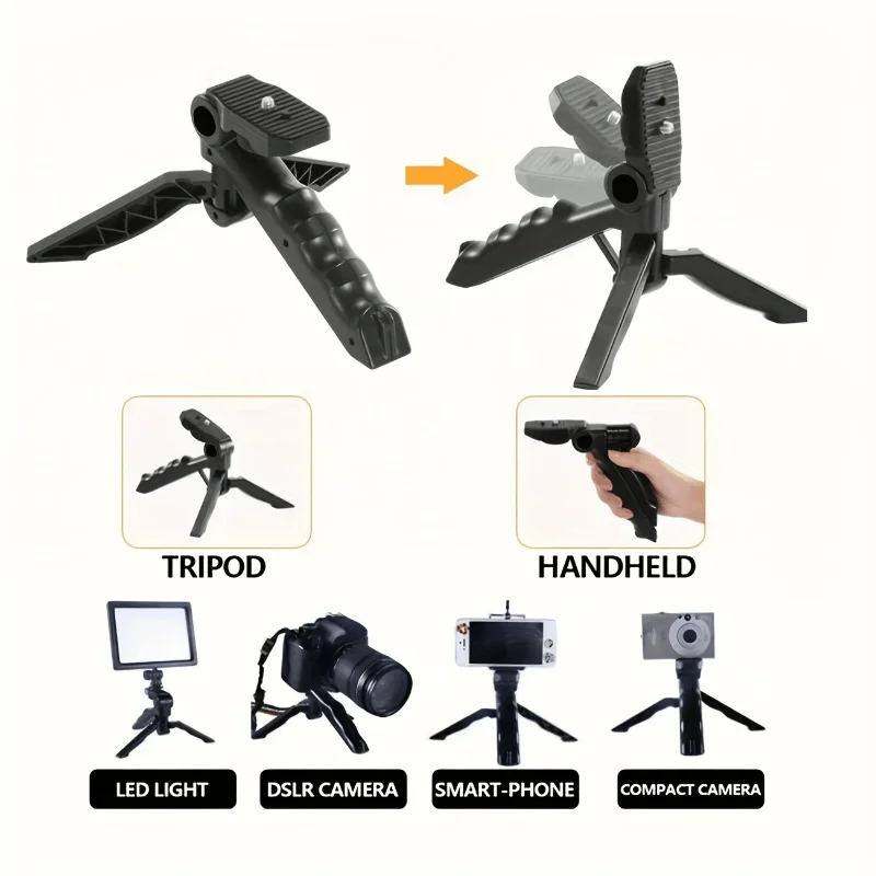 6-in-1 LED Fill Light Desktop Stand Handheld Selfie Tripod Vlog Phone Video Kit Microphone Gimbal Tripod Phone Holder Stabilizer