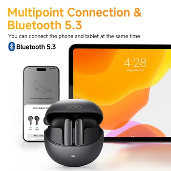 QCY HT10 AilyBuds Pro+ ANC Wireless Earphone Hi-Res Audio with LDAC Bluetooth 5.3 Earbuds 6 Mic AI HD Call Multipoint Connection 5