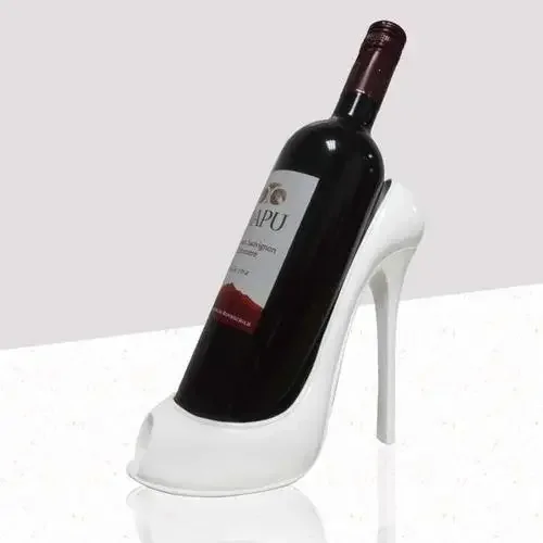 Elegant High-Heeled Shoe Wine Rack - Stylish Home Décor and Gift Ornament