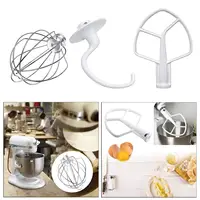 3pcs Mixer Replacement Set Flat Beater K45WW Wire Whip Dough Hook Mixer Accessories for K5SS KP50 KPM5 KSMC5 1