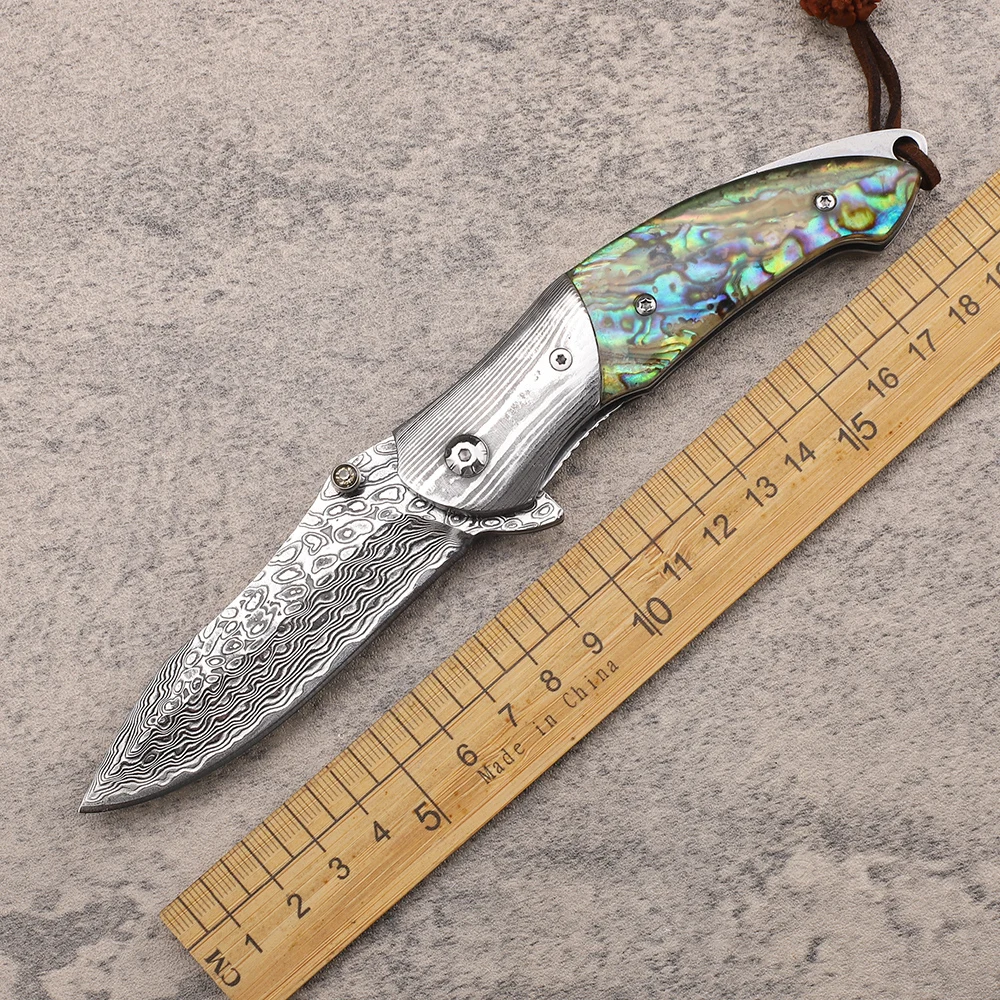 

VG 10 Damascus Steel Hunting Self Defense Camping Survival Fruit Fishing Collection Outdoor EDC Tool Knife