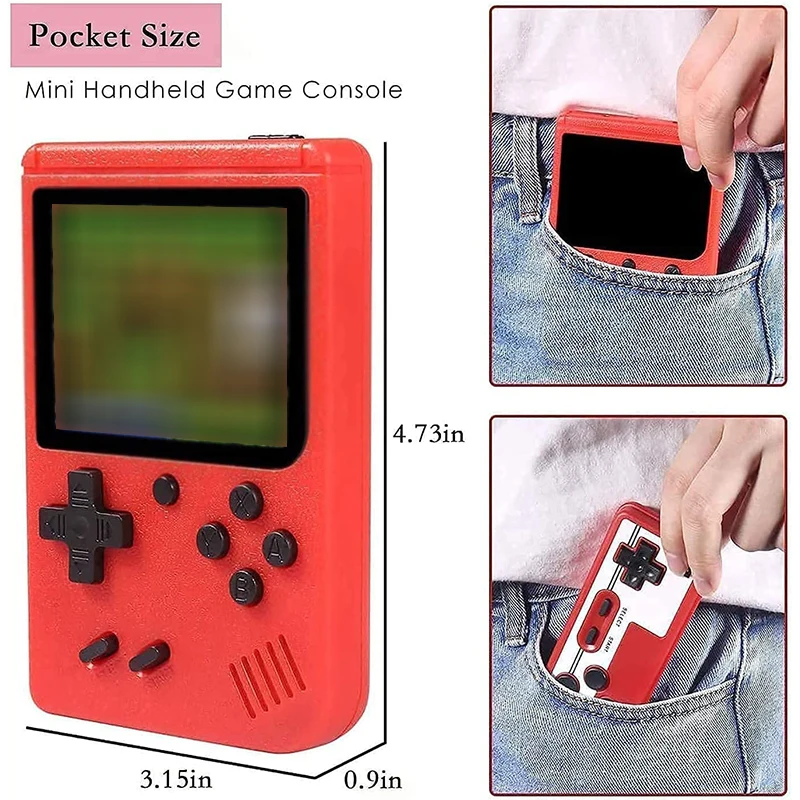 Mini Console de Jogos Portátil Retro para Crianças Jogador de Jogos de Vídeo Embutido 400 Jogos fc Estojo Portátil Tela Lcd 3.0 Presente para Meninos - Image 3