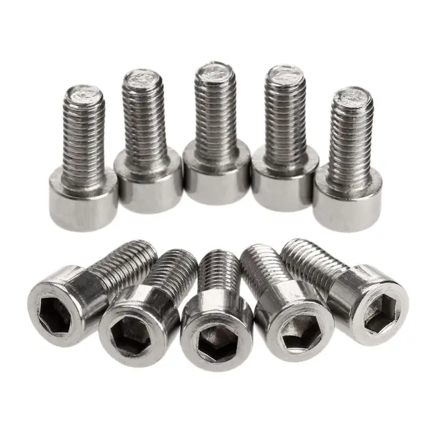 10Pcs Stainless Steel Bicycle Screws for Most Mountain Bike Water Bottle Holder Cages Racks Enhancement M5*12 Hexagon Bolt Screw 2