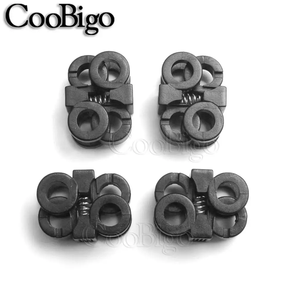 Cord Lock Stopper Paracord Accessories Detachable Stopper Cord Lock Cord Stopper Cord End Lock Cable Rope Clamps 10pcs Cord Lock Spring Stopper Toggle Clip Plastic for Shoelace Clamp Drawstring Clothing Backpack Paracord Accessory Hole 5.5mm