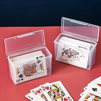 4PCS Poker Card Storage Box, Suitable for Storing Poker Game Cards Business Cards Household Bedroom Desktop Plastic Storage Box 4