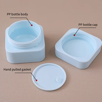 1Pcs Square Tight Waist Container Empty Travel PP Facial Cream Jar Cosmetic Plastic Box Cosmetic Refillable Bottle 10g/30g - Thumbnail 4