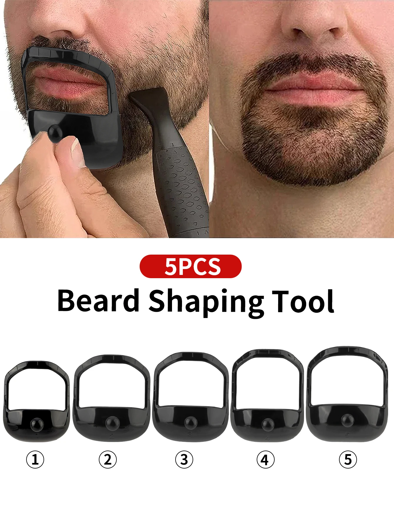 Set di 1 Modello per Modellare la Barba di Capra, uno Strumento di Precisione per una Rifinitura Simmetrica