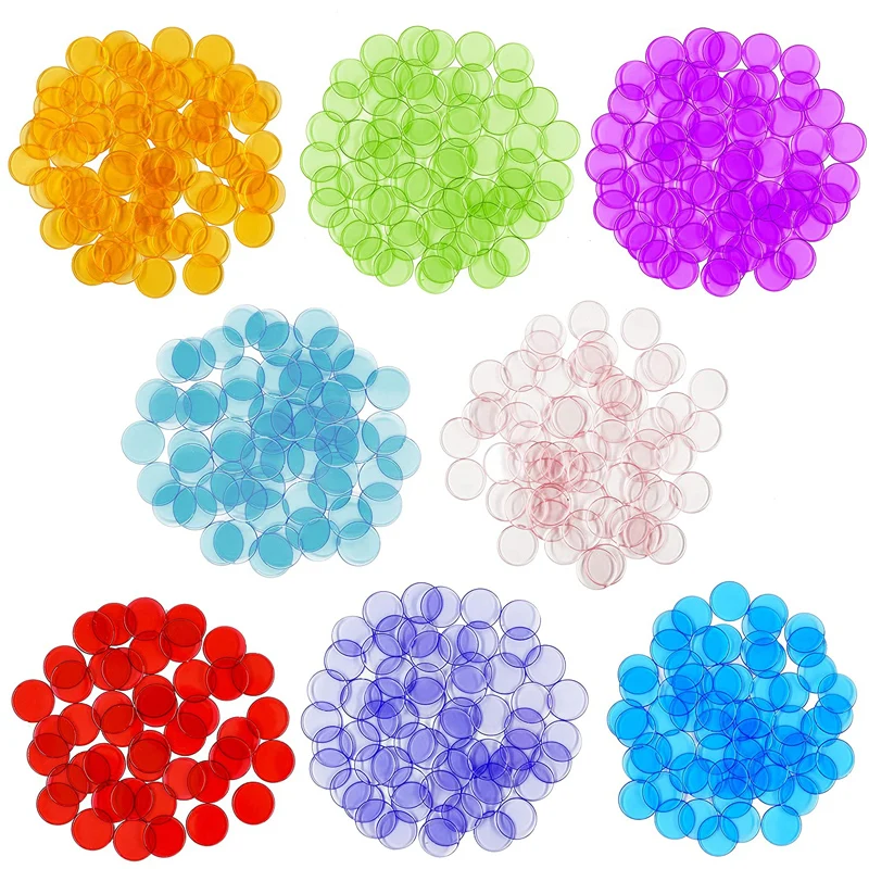 Educational Toys Transparent Bingo Counting Chips Size 19MM Learning Resources Kids Montessori Educational Toys Classroom Teaching Supplies