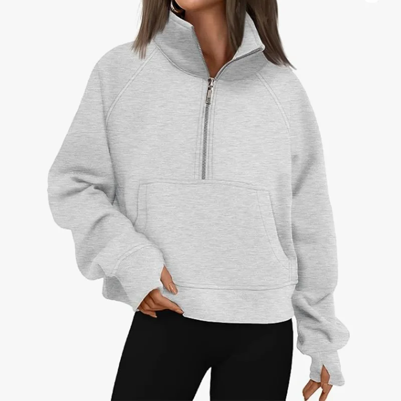 

2023 New Women's Fall/Winter Loose Jacket Zipper Long Sleeve Sweatshirt